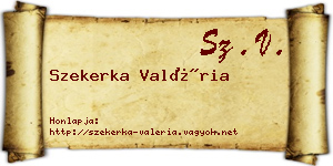 Szekerka Valéria névjegykártya